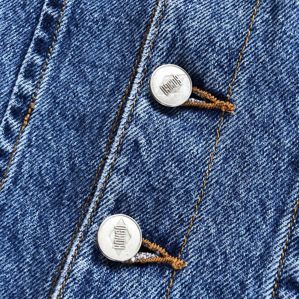 Vintage 90s Bongo Denim Dress Size 1 Maxi Midi Button Up Cowgirl Grunge V-Neck - Picture 8 of 10